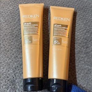 2 NEW Redken All Soft Moisture Restore Leave in Treatment 5.1 fl oz each